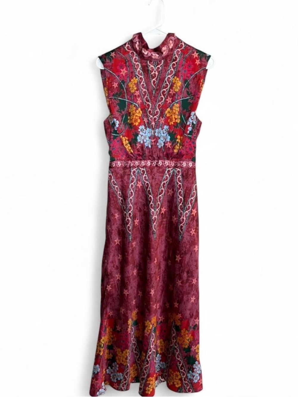 NWT Saloni Fleur Printed Silk-Crepe Midi Dress in the "Hibiscus Flourish". - Picture 9 of 14